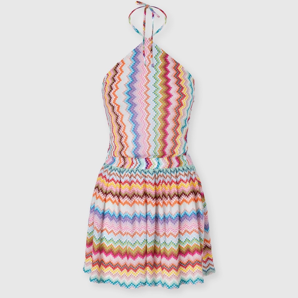 Missoni Multicolor Zigzag Halter Dress